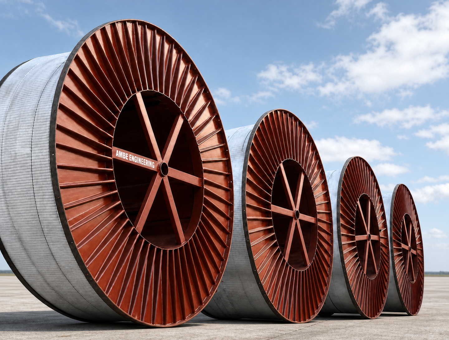 Returnable cable drums ready for continued use